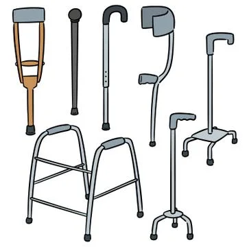 Vector set of walking stick Stock Illustration