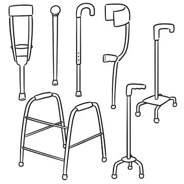 Vector set of walking stick Stock Illustration