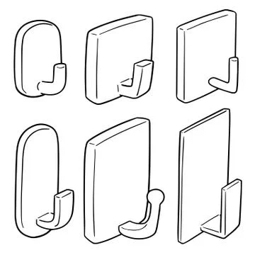 Vector set of wall hooks Stock Illustration