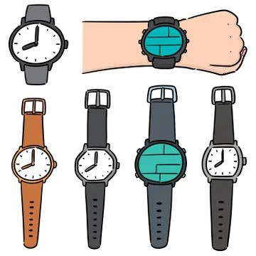 Vector set of watch Stock Illustration