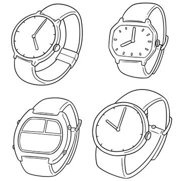 Vector set of watch Stock Illustration