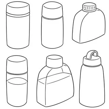 Vector set of water bottle Stock Illustration