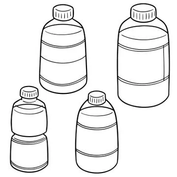 Vector set of water bottle Illustrazione stock