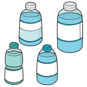 Vector set of water bottle Stock Illustration