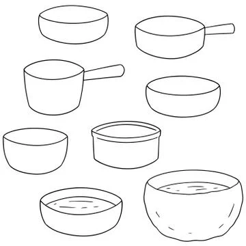 Vector set of water dipper Stock Illustration