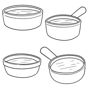Vector set of water dipper Stock Illustration