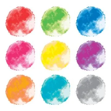 Vector set of watercolor backgrounds. abstract splashes Stock Illustration