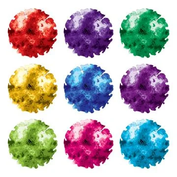 Vector set of watercolor backgrounds. abstract splashes Stock Illustration