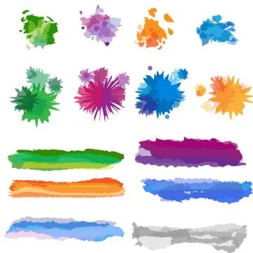 Vector set of watercolor brushes Stock Illustration