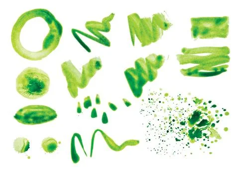 Vector set of watercolor splashes on a white background Vector set of wate... Stock Photos