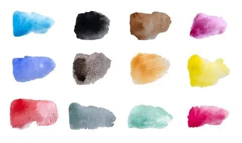 Vector Set Of Watercolor Stains Stock Illustration