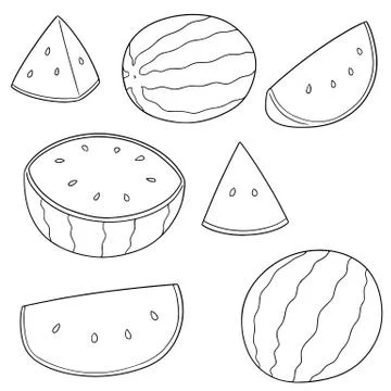 Vector set of watermelon Stock Illustration