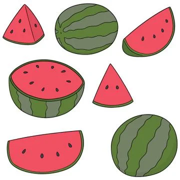 Vector set of watermelon Stock Illustration
