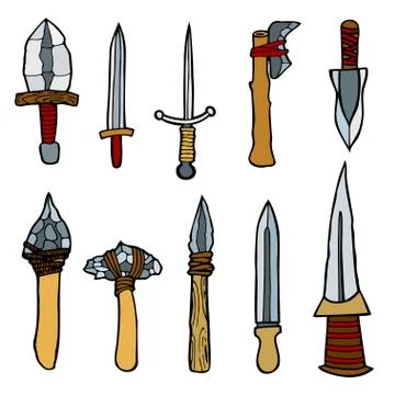 Vector set of weapons. Illustrazione stock