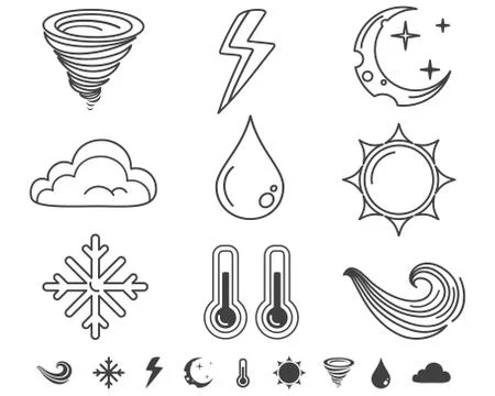 Vector set weather icons. Illustration