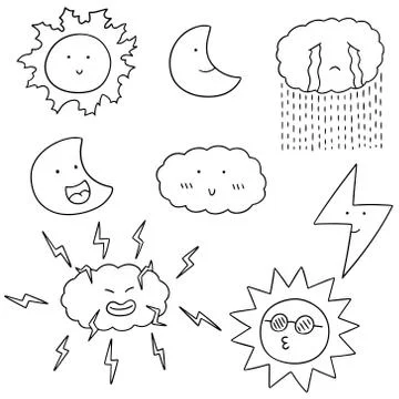 Vector set of weather Stock Illustration