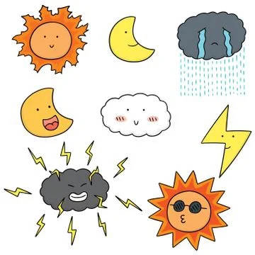 Vector set of weather Stock Illustration