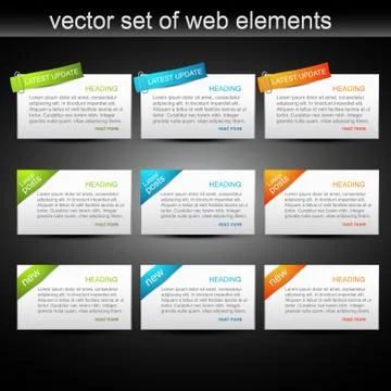 Vector set of web elements Stock Illustration
