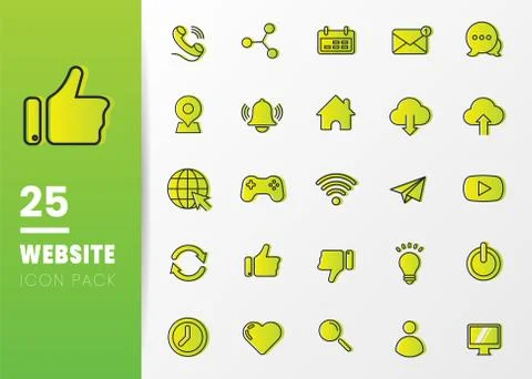Vector Set of website line icons. Flat Icons Collection. Illustrazione stock