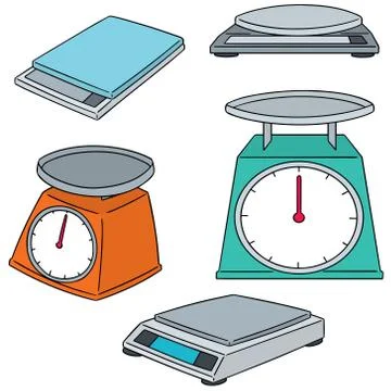 Vector set of weighing machine Illustrazione stock