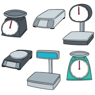 Vector set of weighing machine Stock Illustration