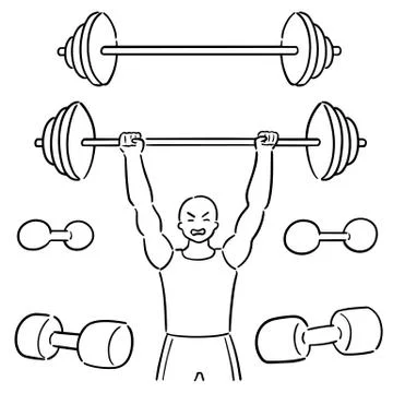Vector set of weightlifter Stock Illustration