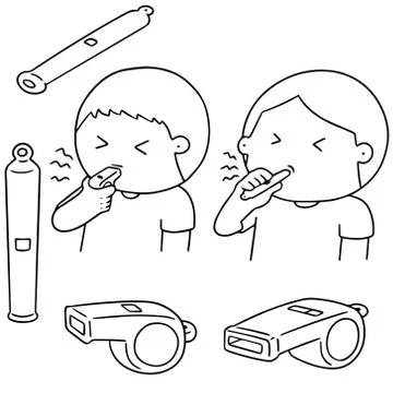 Vector set of whistle Stock Illustration