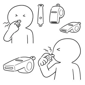 Vector set of whistle Stock Illustration