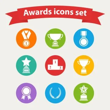 Vector set white avards Stock Illustration