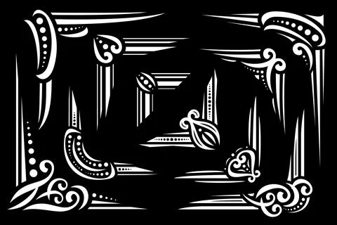 Vector set of white decorative Corners イラスト素材