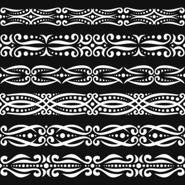 Vector set of white seamless borders Stock-Illustration