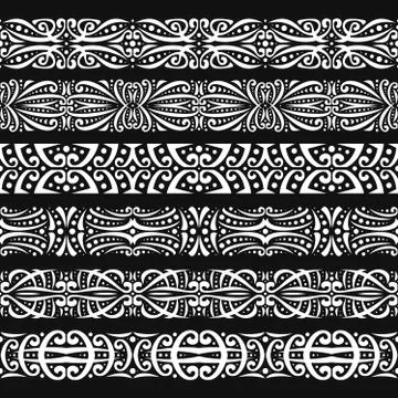 Vector set of white seamless borders 스톡 일러스트