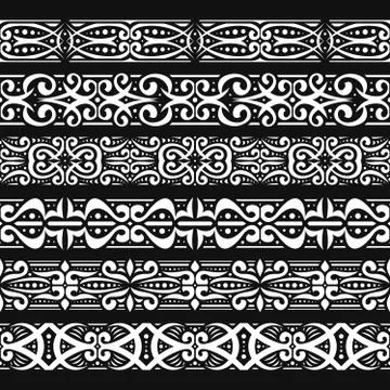 Vector set of white seamless borders 스톡 일러스트
