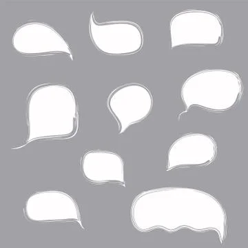 Vector set of white speech bubbles Stock Illustration