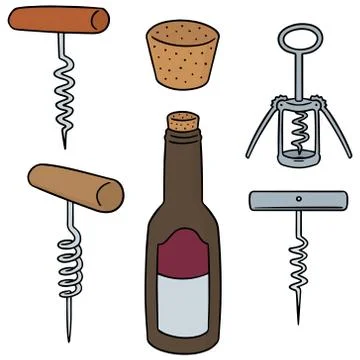 Vector set of wine opener Stock Illustration