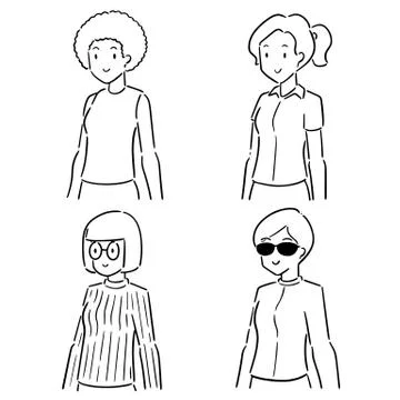 Vector set of women Stock Illustration