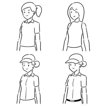 Vector set of women Stock Illustration
