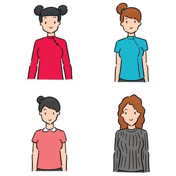 Vector set of women Stock Illustration