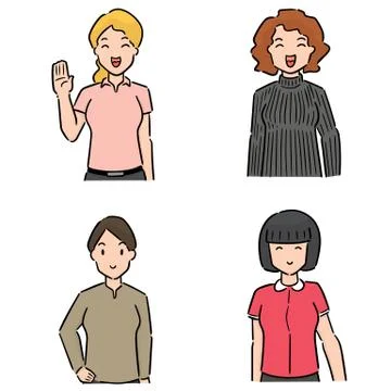 Vector set of women Stock Illustration
