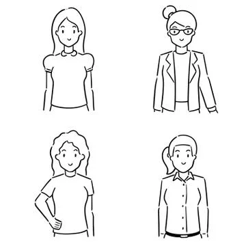 Vector set of women Stock Illustration