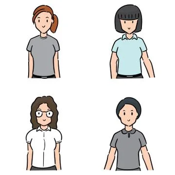 Vector set of women Stock Illustration