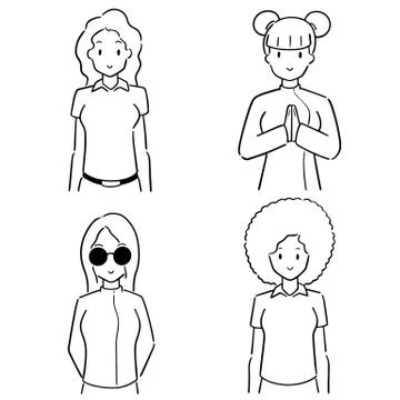 Vector set of women Stock Illustration