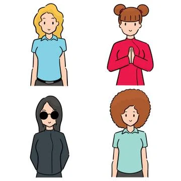 Vector set of women Illustrazione stock