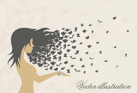 Vector set of women's hairstyles Stock Illustration