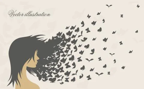 Vector set of women's hairstyles Stock Illustration