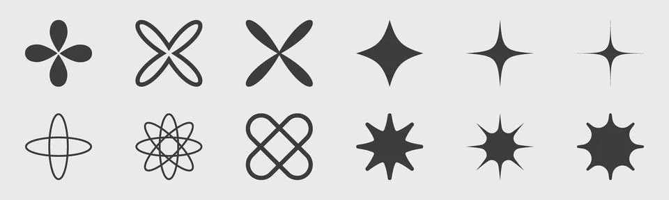 Vector set of Y2K. Big collection of abstract graphic geometric objects イラスト素材