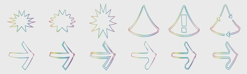 Vector set of Y2K. Big collection of abstract graphic geometric objects Stockillustratie