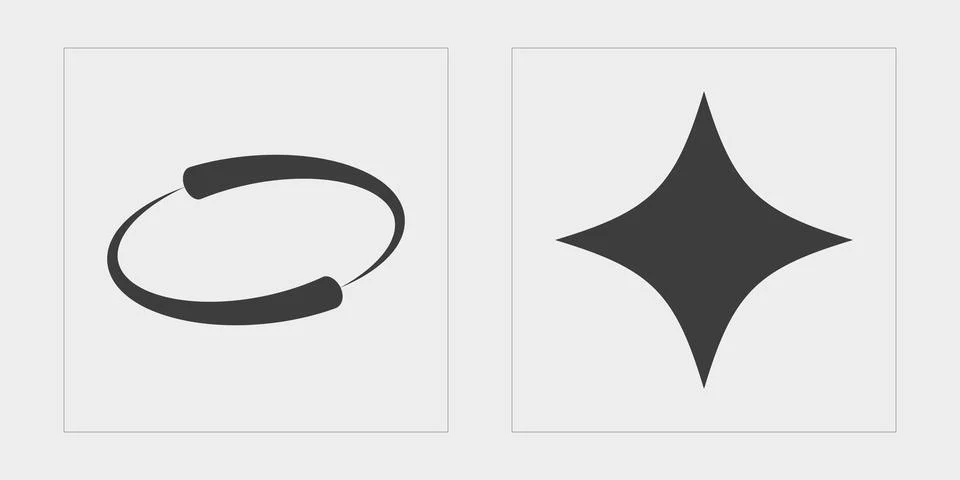 Vector set of Y2K. Big collection of abstract graphic geometric symbols. Modern イラスト素材