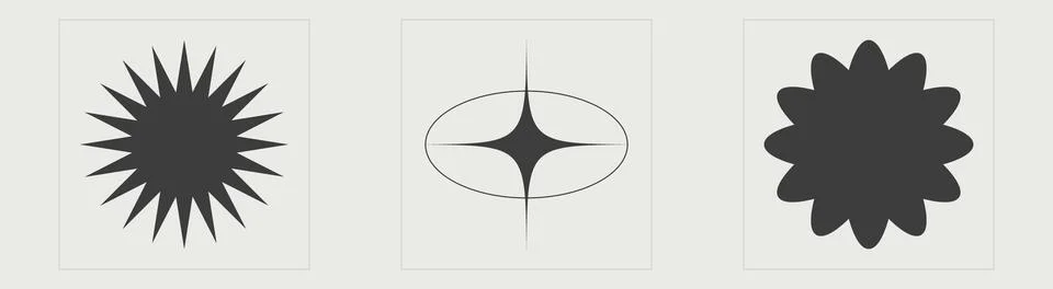Vector set of Y2K. Big collection of abstract graphic geometric symbols イラスト素材