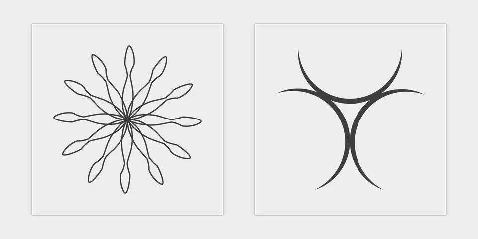 Vector set of Y2K. Big collection of abstract graphic geometric symbols. Objects Illustrazione stock